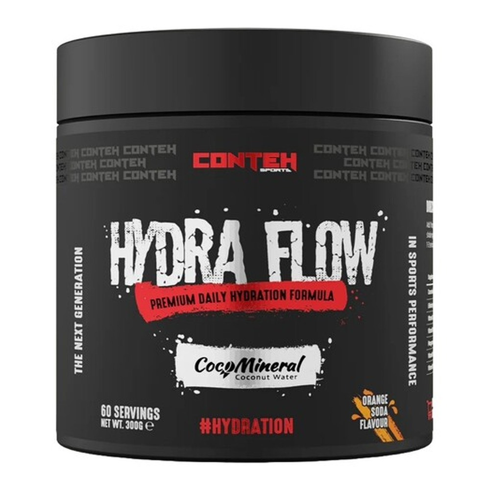 Conteh Sports Hydra Flow Elektrolity w Proszku Na Nawodnienie i Regenerację Pomarańczowa Oranżada 300g