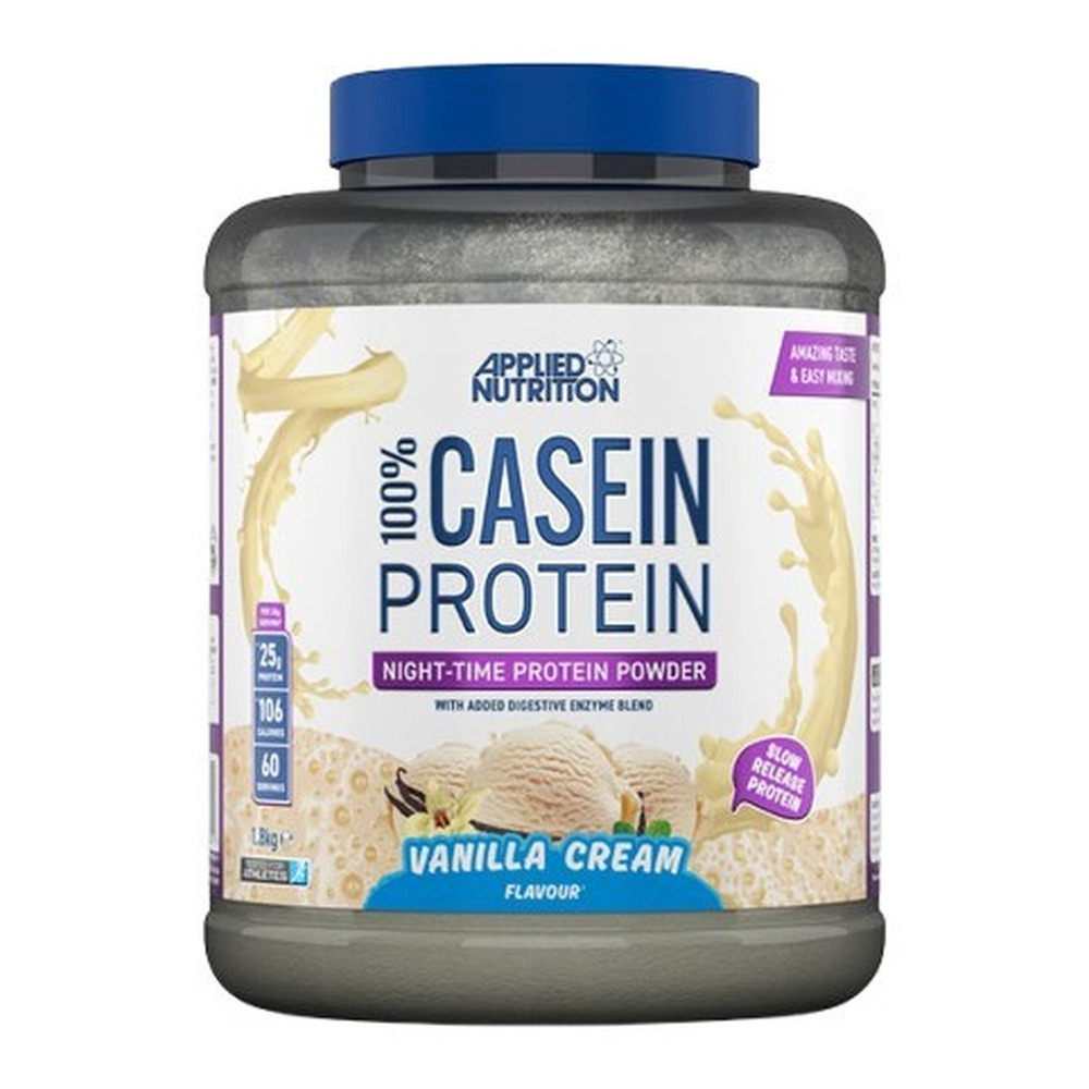 Applied Nutrition 100% Casein Protein Waniliowe Białko Wolnowchłanialne na Nocną Regenerację 1800g