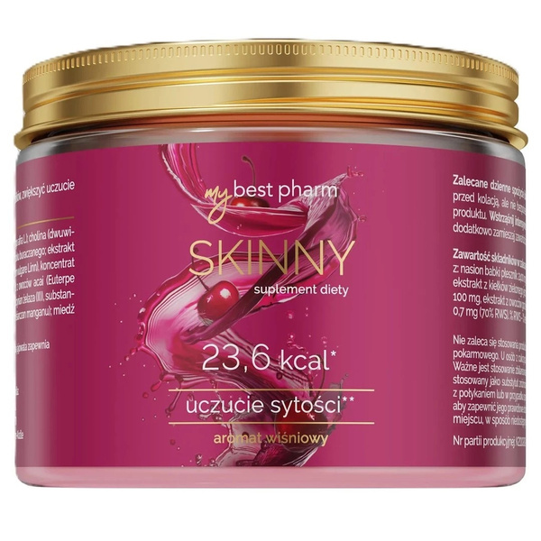 MyBestSkinny Suplement Diety Uczucie Sytości 23,6 Kcal Wiśniowy 222g Best Before 31.10.26