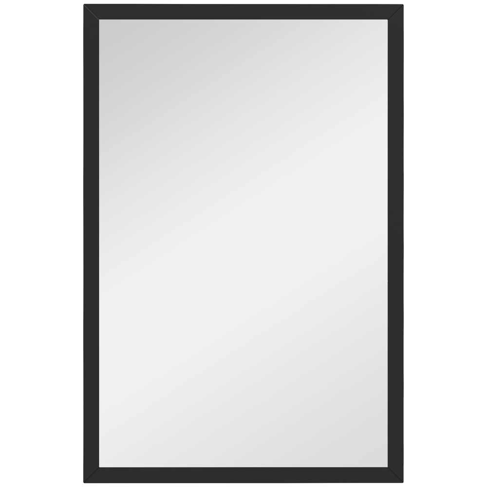 HOMCOM Wall Bathroom Mirror, 60 x 40 cm Wall-Mounted Mirror for Living Room, Bedroom, Hallway, Black