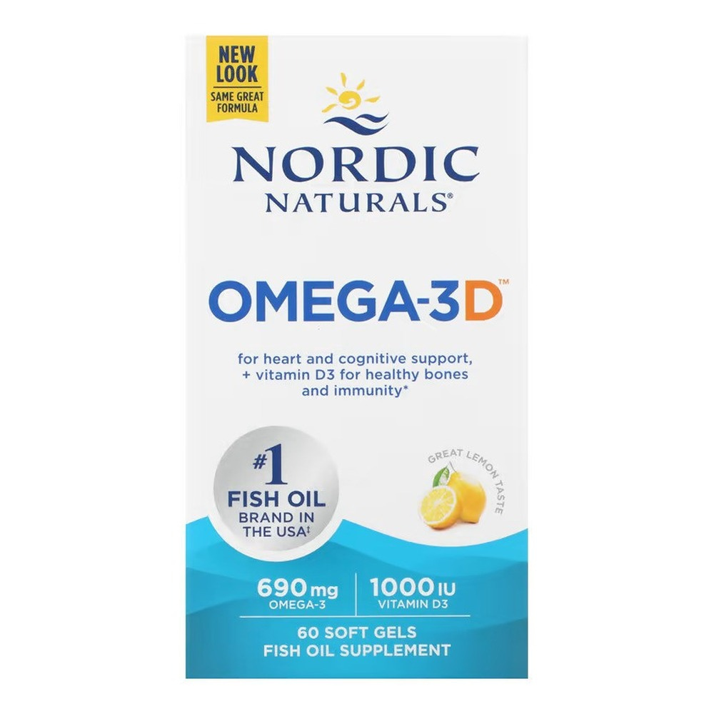Nordic Naturals Omega-3D 690mg z Witaminą D3 Na Odporność i Zdrowe Kości 60 Kapsułek