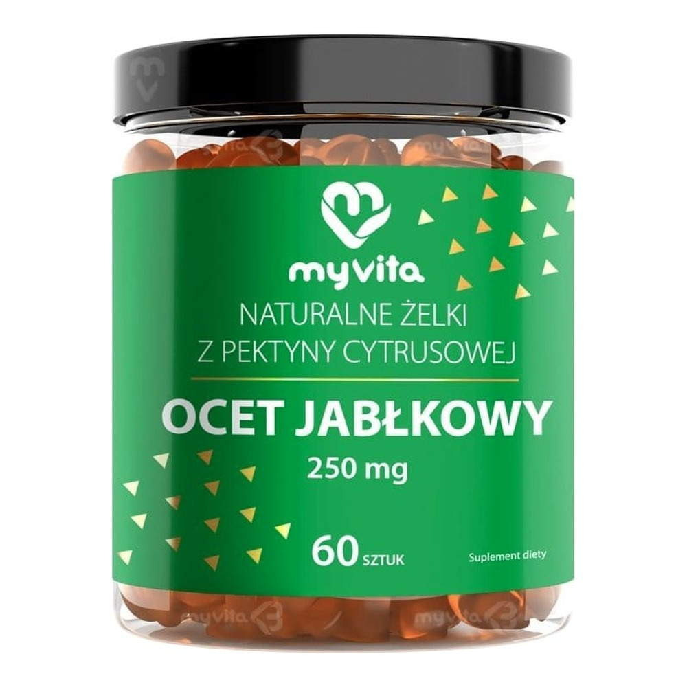 MyVita Żelki Ocet jabłkowy 250mg, 60 sztuk - naturalne żelki z pektyny cytrusowej