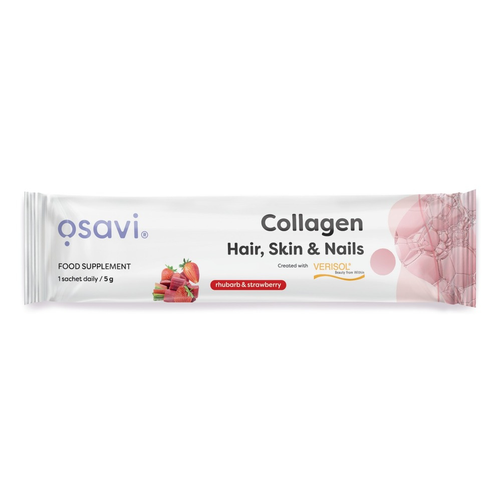 Osavi Collagen Peptides Kolagen Włosy Skóra i Paznokcie Rabarbar-Truskawka 5g