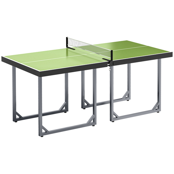 HOMCOM 6ft Table Tennis Table, Ping Pong Table with Net, Foldable and Portable Ping Pong Set for Indoor Outdoor Use, Easy Assemble, Midsize, Green