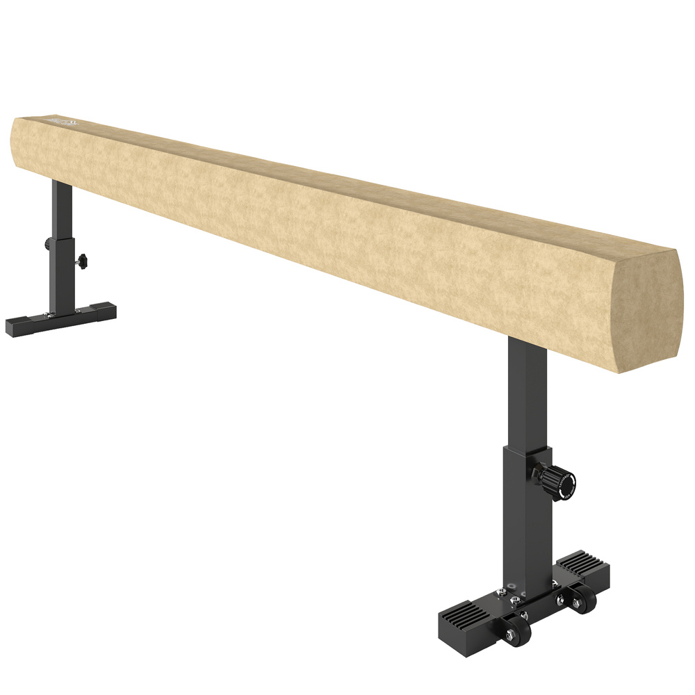 HOMCOM 7.5ft Adjustable Balance Beam, Gymnastics Beam with Wheels, Gymnastics Equipment for 6+ Years Old Training