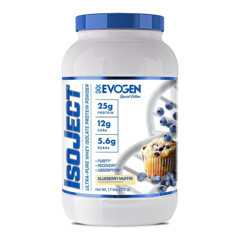 Evogen IsoJect Izolat Białka Serwatkowego na Regenerację Mięśni Babeczka Jagodowa 775g
