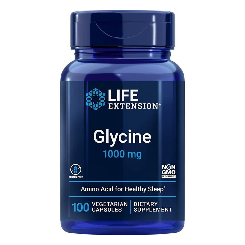 Life Extension Glicyna 1000mg Wsparcie Układu Nerwowego i Snu 100 Kapsułek