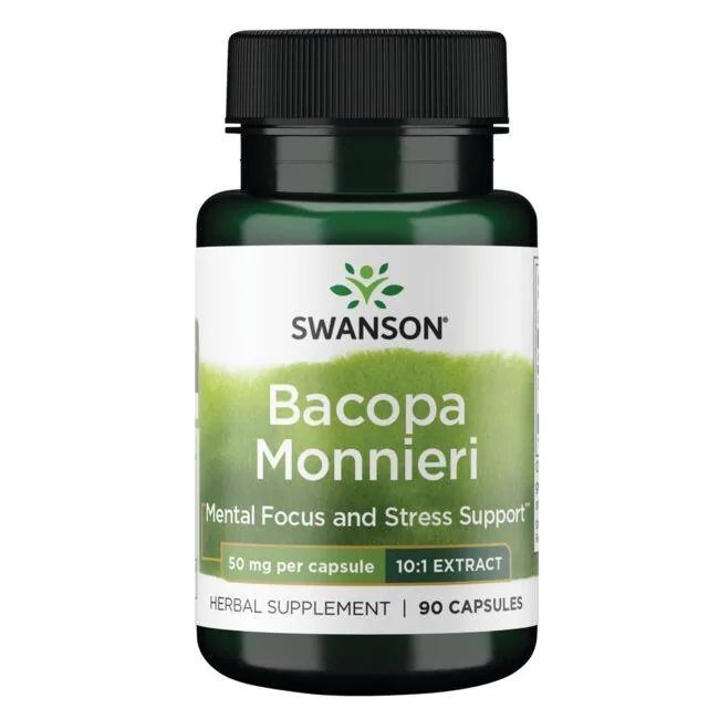 Swanson Bacopa Monnieri 50mg Ekstrakt 10:1 Wsparcie Pamięci 90kaps