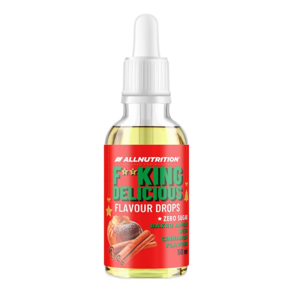 Allnutrition Fitking Delicious Flavour Drops Krople Smakowe Pieczone Jabłko z Cynamonem 50ml