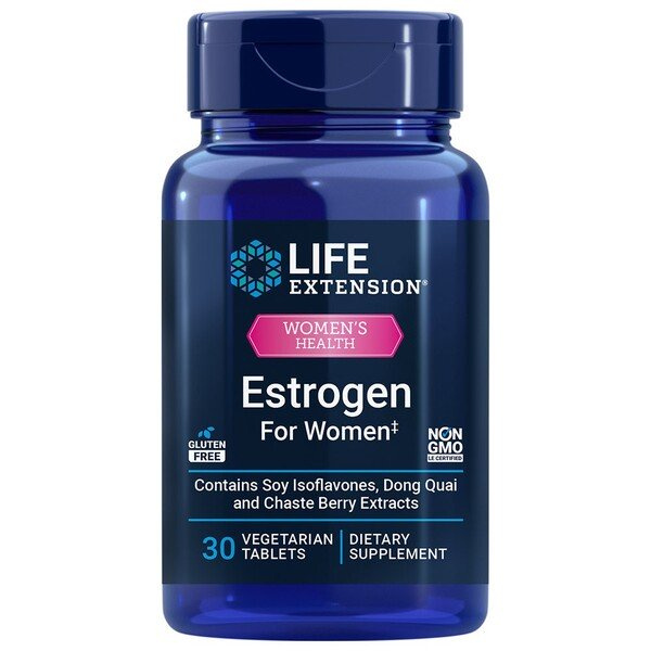 Life Extension Estrogen For Women Wsparcie dla Kobiet w Okresie Menopauzy 30 Tabletek Wegetariańskich