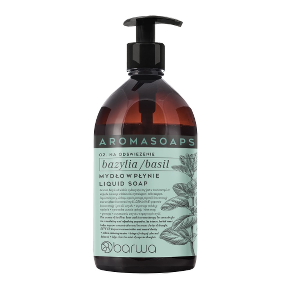 Barwa Aroma Soaps Odświeżające Mydło w Płynie Bazylia 500ml
