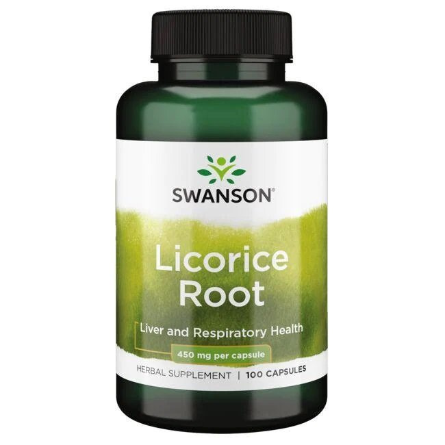 Swanson Korzeń Lukrecji 450mg na Wsparcie Trawienia 100 Kapsułek