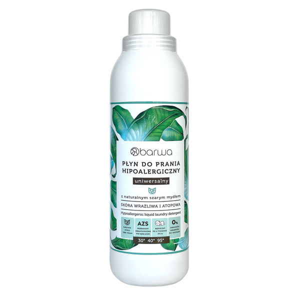 Barwa Hipoalergiczny Płyn do Prania Uniwersalny z Szarym Mydłem dla Skóry Wrażliwej i Atopowej 1l