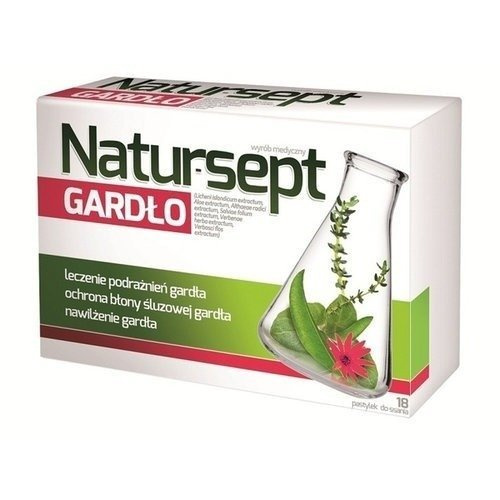 Aflofarm Natursept Gardło na Podrażnione Gardło 18 Pastylek Best Before 30.11.26