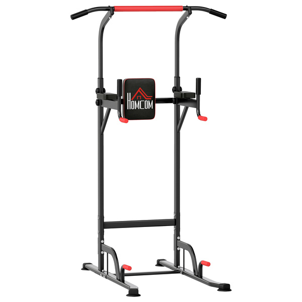 HOMCOM Power Tower Station with Dip Stand, Pull Up Bar Home Office Gym Training Workout Equipment