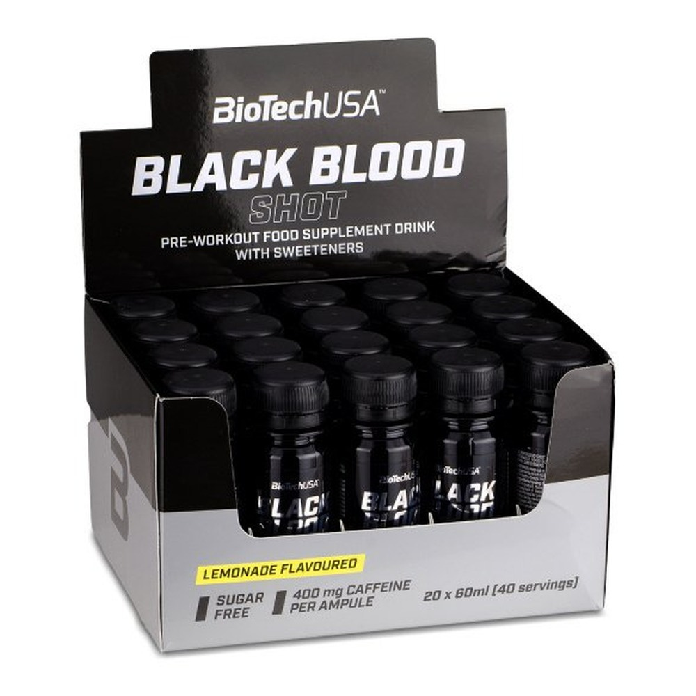 BioTechUSA Black Blood Shot Black Series Przedtreningowy Shot Na Dodatkową Motywację 20 x 60ml