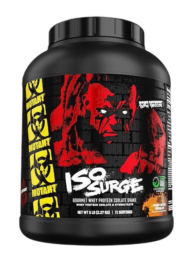 Mutant Iso Surge Izolat i Hydrolizat Białka Serwatkowego dla Sportowców Masło Orzechowe z Czekoladą 2270g