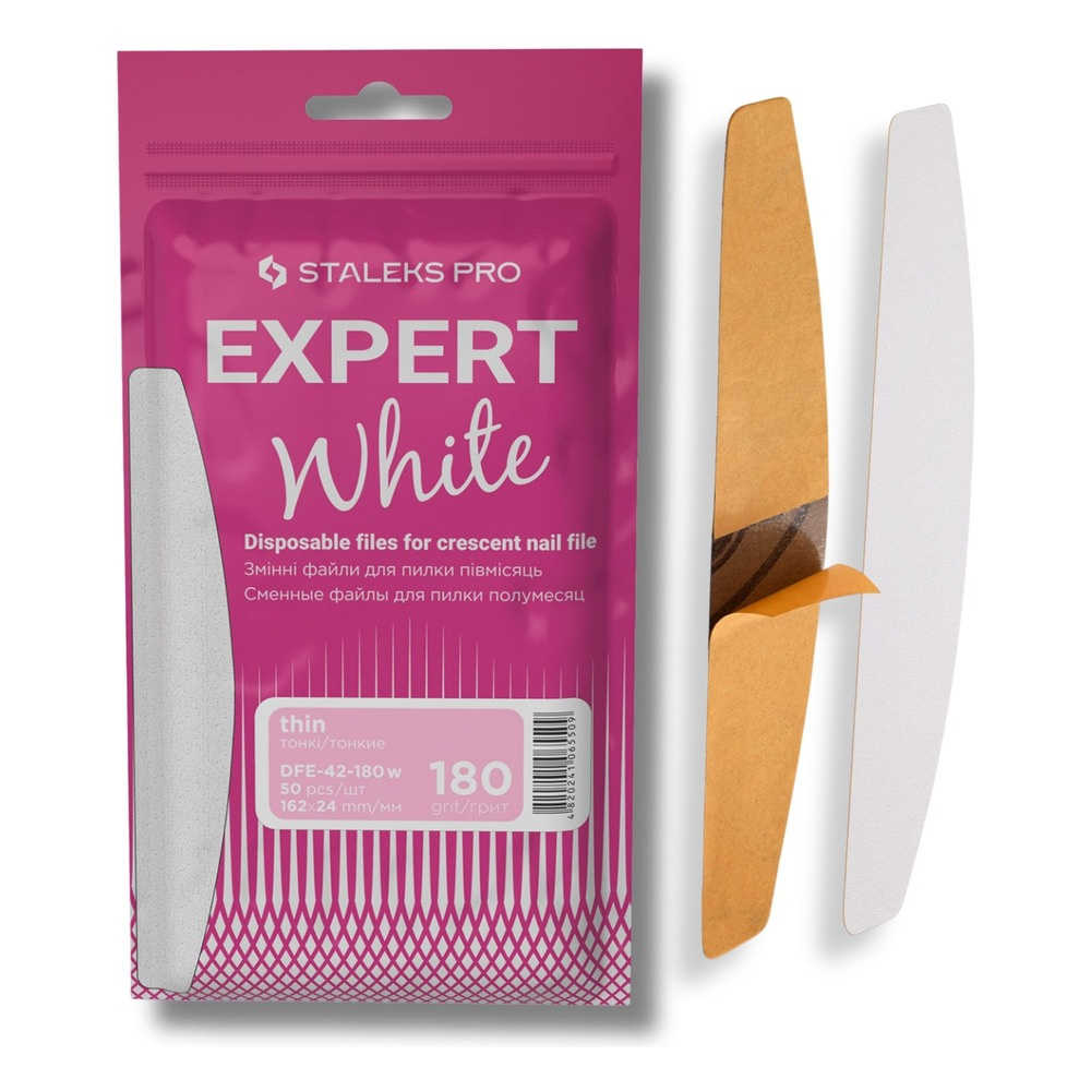 Staleks Pro Expert Wymienne Pilniki Białe do Pilnika Półksiężycowego EXPERT 42 50 Sztuk