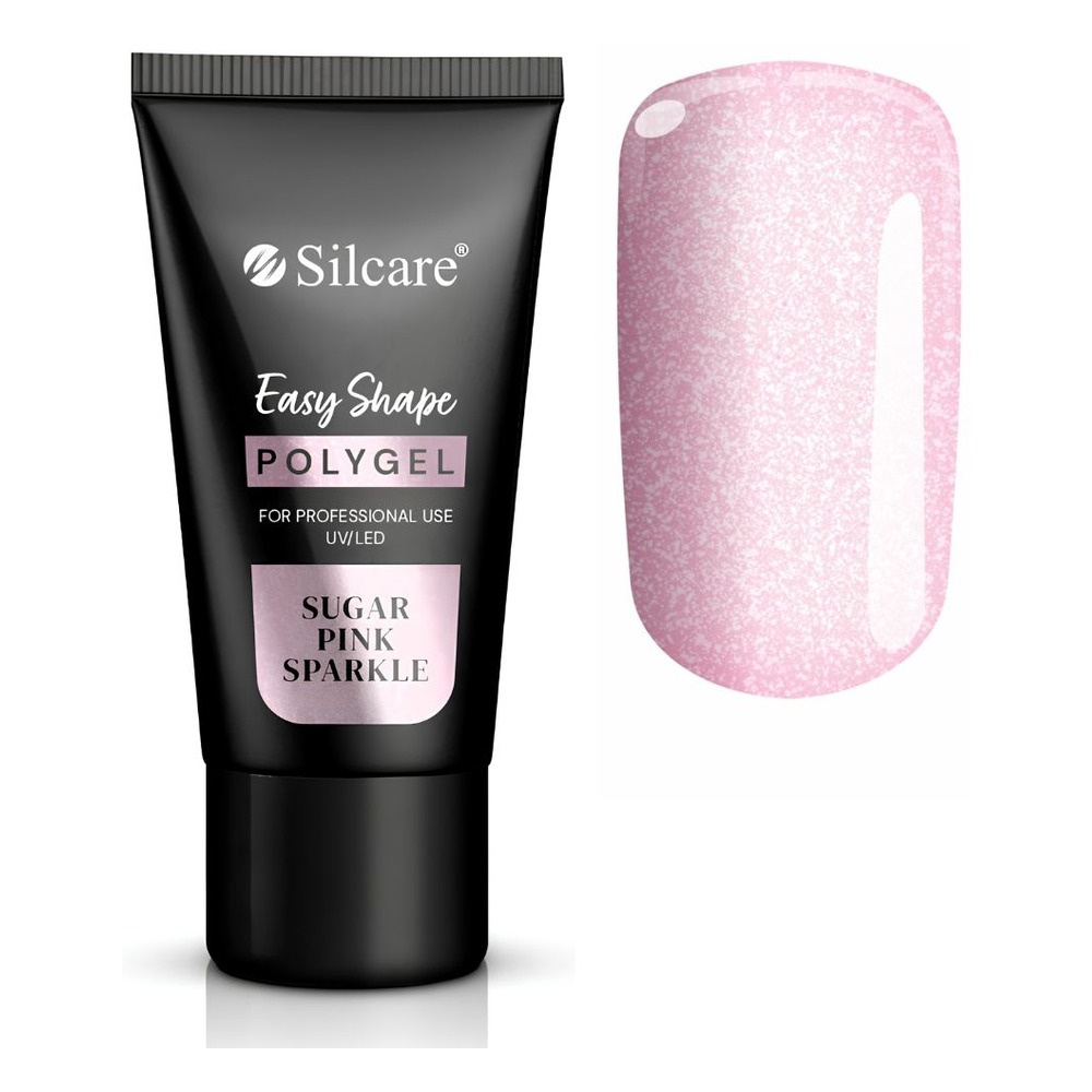 Silcare Easy Shape polygel do przedłużania i rekonstrukcji paznokci Sugar Pink Sparkle 30g
