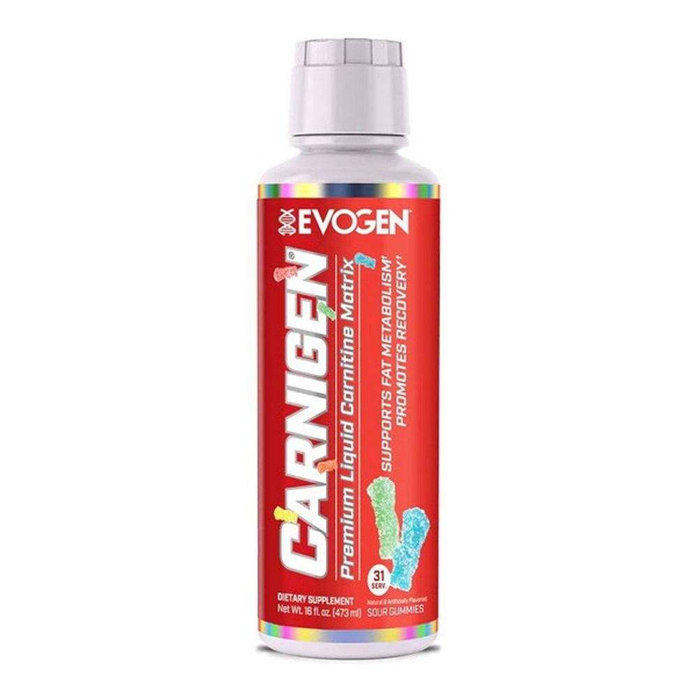 Evogen Carnigen Liquid L-Karnityna w Płynie na Metabolizm Tłuszczów Kwaśne Żelki 473ml