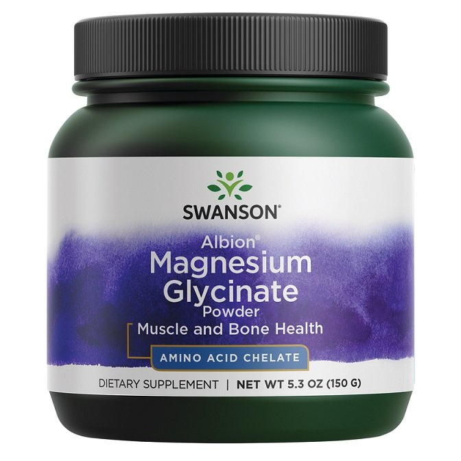Swanson Albion Glicynian Magnezu w Proszku na Mięśnie i Nerwy 150g