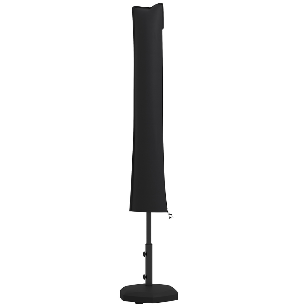 Outsunny Parasol Cover, Cantilever Umbrella Cover for 2-3.5 m Parasols, 420D Oxford Fabric Banana Umbrella Protector with Zipper for Outdoor Garden, Patio, Black