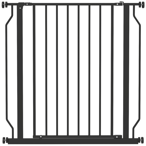 PawHut Extra Wide Dog Gate, with Door Pressure, for Doorways, Hallways, Staircases - Black