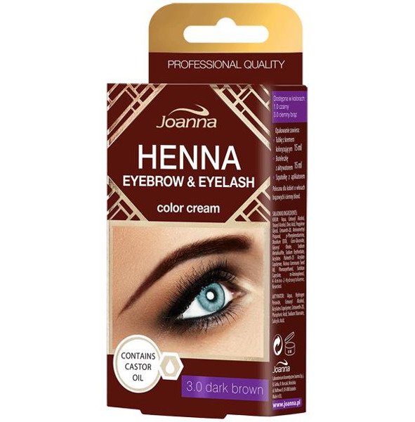 Joanna Tint Eyebrow & Eyelashes Henna do Brwi i Rzęs Nr 3.0 Ciemny Brąz 15ml