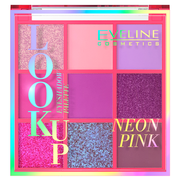 Eveline Eyeshadow Palette 9 Colors Look Up Neon Pink Cienie do Powiek 10.8g
