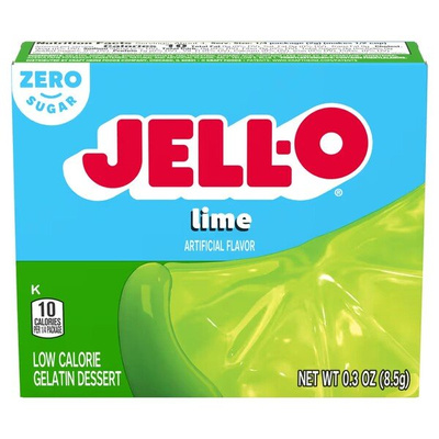 Jell-O Galaretka Limonkowa Bez Cukru Mieszanka Deserowa w Proszku 8.5g