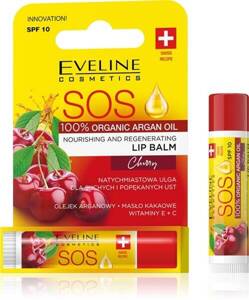 Eveline SOS Odżywczy Regenerujący Balsam dla Suchych i Popękanych Ust Wiśnia SPF10 1 Sztuka