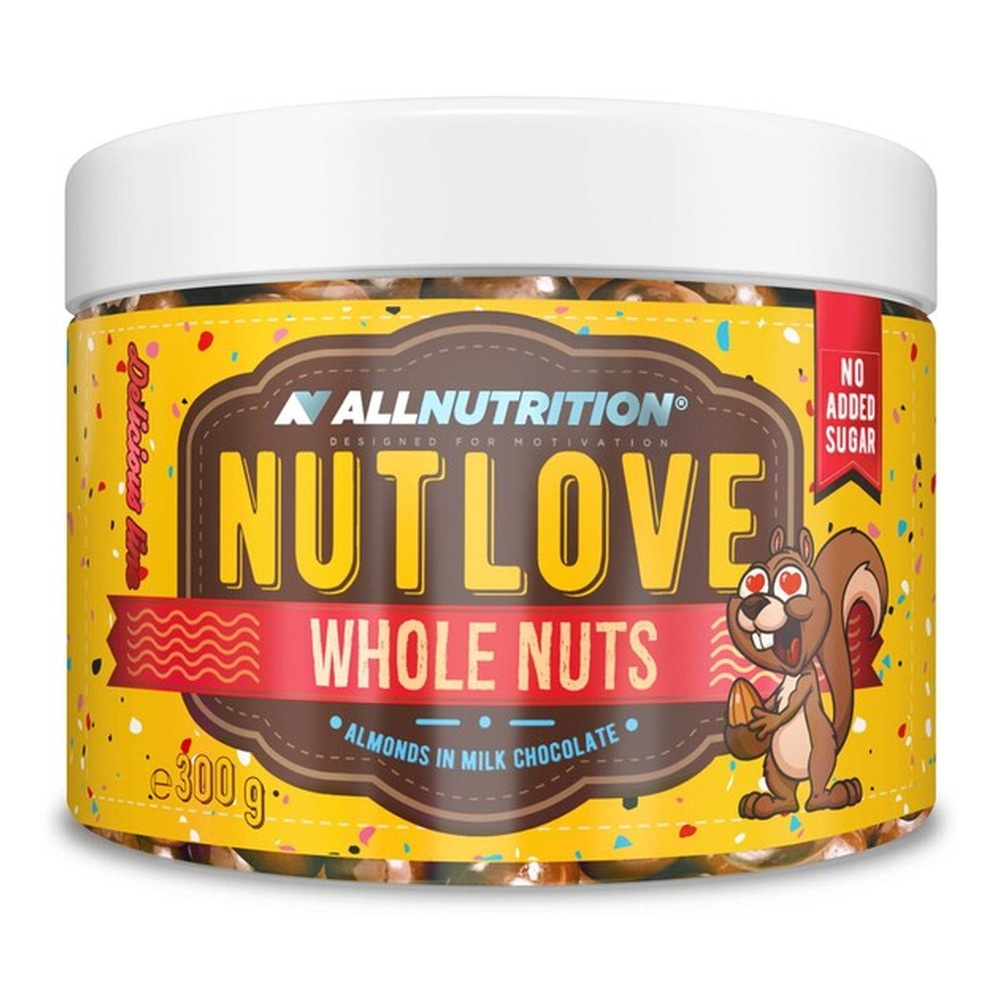 Allnutrition NutLove Whole Nuts Migdały w Mlecznej Czekoladzie bez Dodatku Cukru 300g
