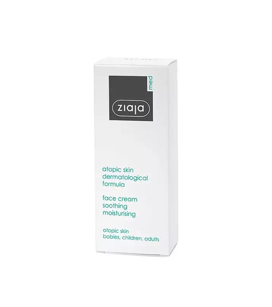 Ziaja Med Atopic Skin AZS Kuracja Dermatologiczna Nawilżający Krem do Twarzy dla Atopowej Skóry Niemowląt Dzieci i Dorosłych 50ml
