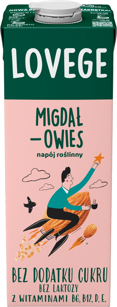 Sante Lovege Migdał Owies Napój Roślinny Bez Cukru 1l