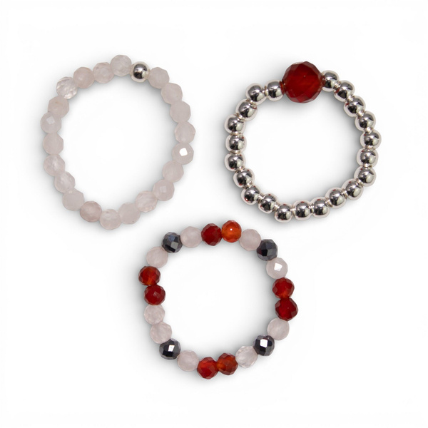 Nymph Spirit Gemstone Ring Set - Love & Flame