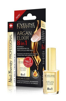 Eveline Argan Elixir 8w1 Olejek do Intensywnej Regeneracji Skórek i Paznokci 12ml
