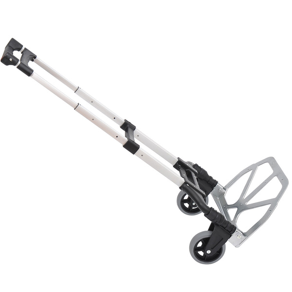 HOMCOM Aluminium Folding Hand Truck Trolley, Heavy Duty Foldable Sack Cart with Adjustable Telescoping Handle, 70KG Load Capacity