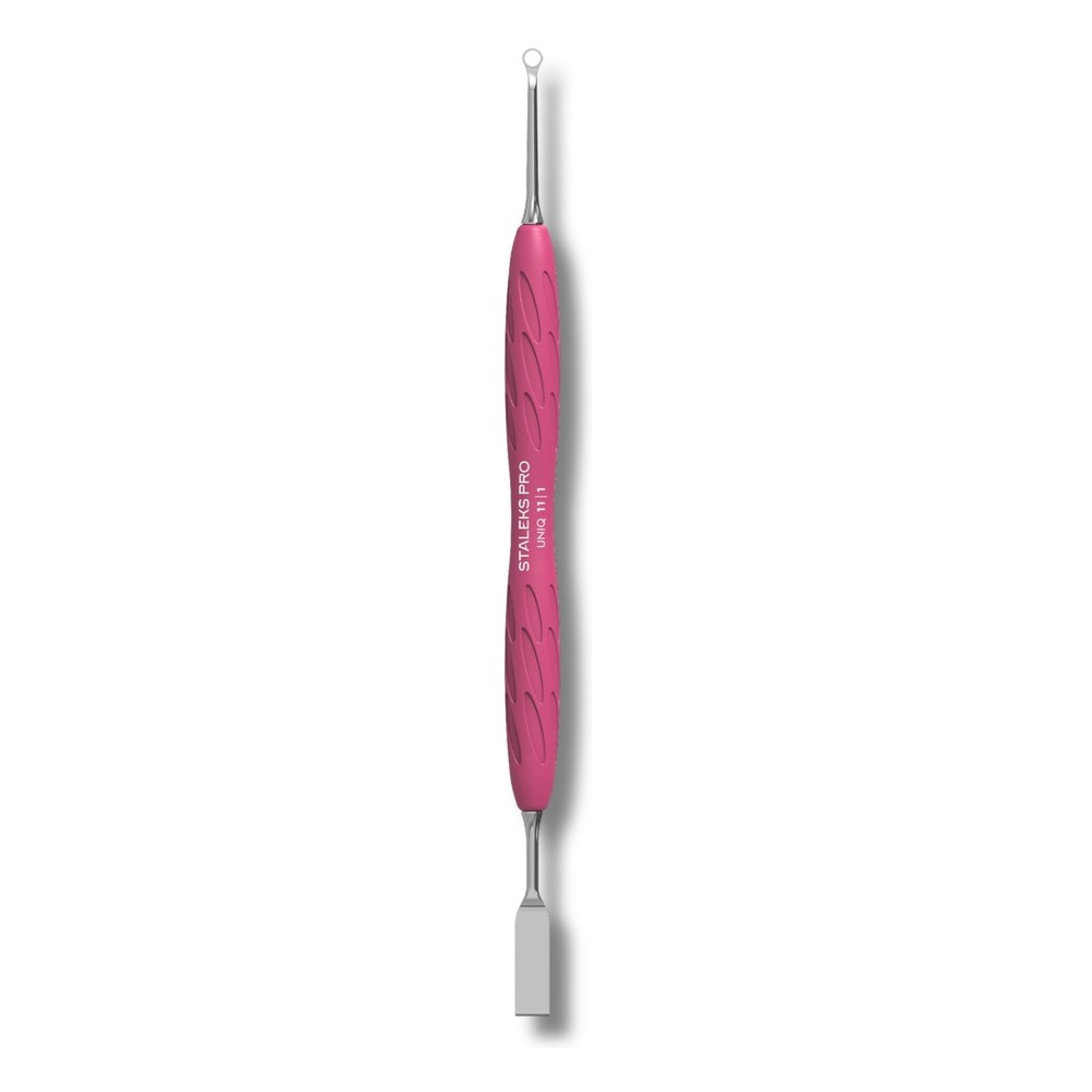 Staleks Pro UNIQ Kopytko do Manicure Gummy z Silikonową Rękojeścią UNIQ 11 TYPE 1 Popychacz Płaski Prosty i Pierścień 1 Sztuka