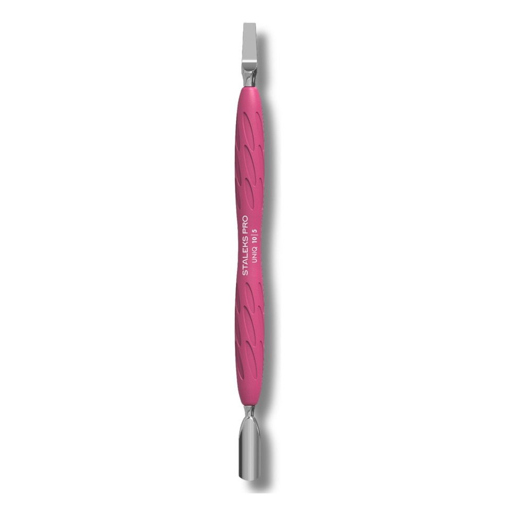 Staleks Pro UNIQ Kopytko do Manicure Gummy z Silikonową Rękojeścią UNIQ 10 TYPE 5 Popychacz Wąski Zaokrąglony i Ostrze Proste 1 Sztuka