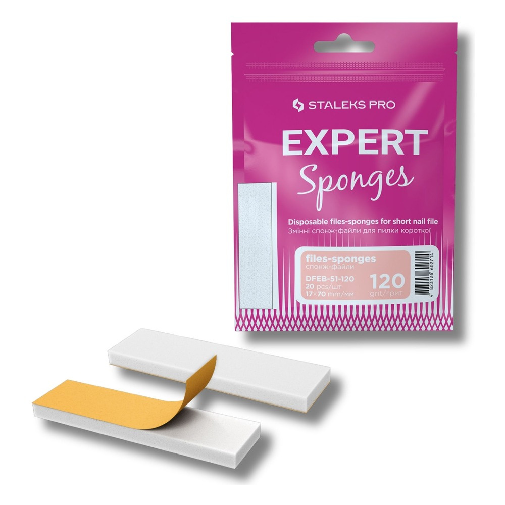 Staleks Pro Wymienne Pilniki Polerka na Gąbce do Pilnika Krótkiego EXPERT 51 120 Grit 20 Sztuk