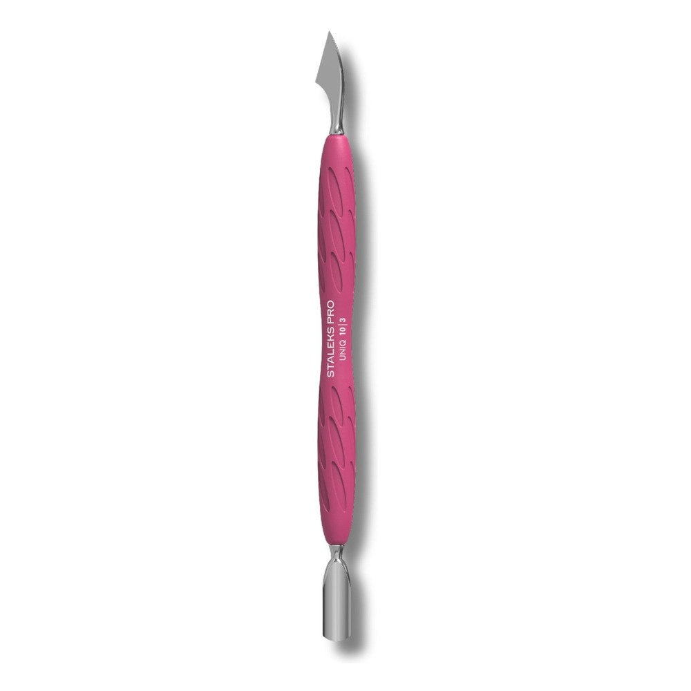 Staleks Pro UNIQ Kopytko do Manicure Gummy z Silikonową Rękojeścią UNIQ 10 TYPE 3 Popychacz Wąski Zaokrąglony i Toporek 1 Sztuka