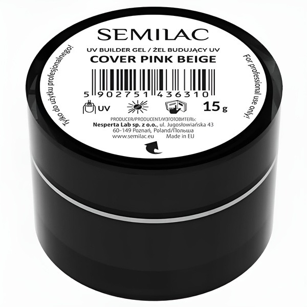Semilac Builder Gel Cover - Pink Beige 15g