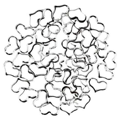 Semilac Silver Hearts Frame Nail Decoration 50pcs