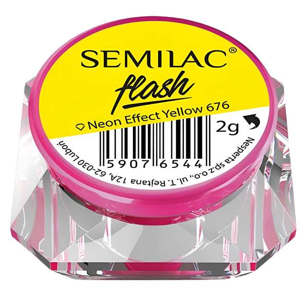 Semilac Flash Neon Effect 676 Yellow Nail Powder 2g