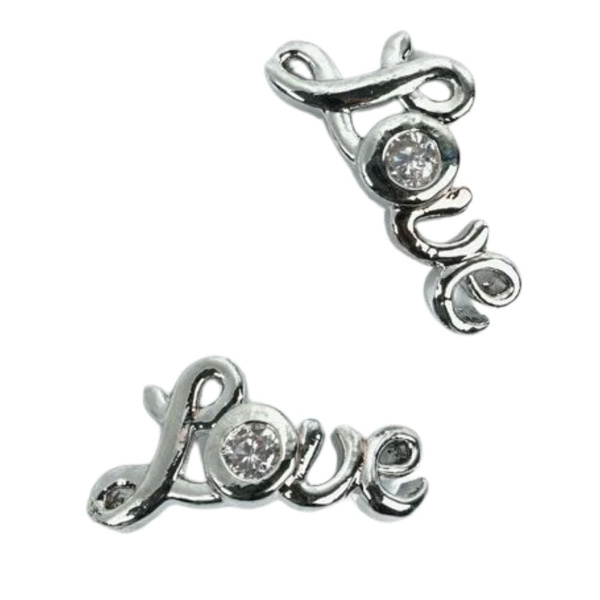 Semilac 793 Silver Love Nail Decoration 2pcs