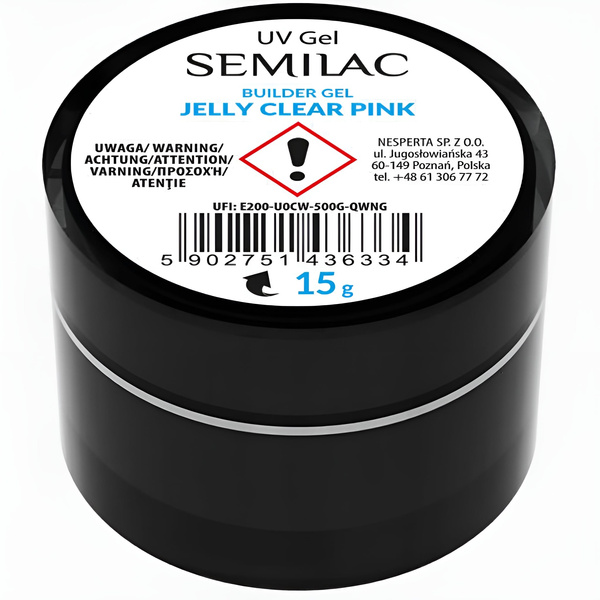 Semilac Builder Gel Jelly - Clear Pink 15g