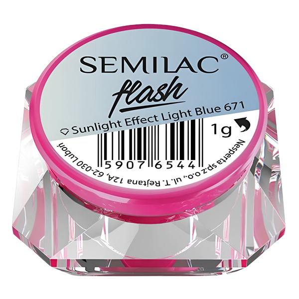 Semilac Flash Sunlight Effect - 671 Light Blue Nail Powder 671 1g