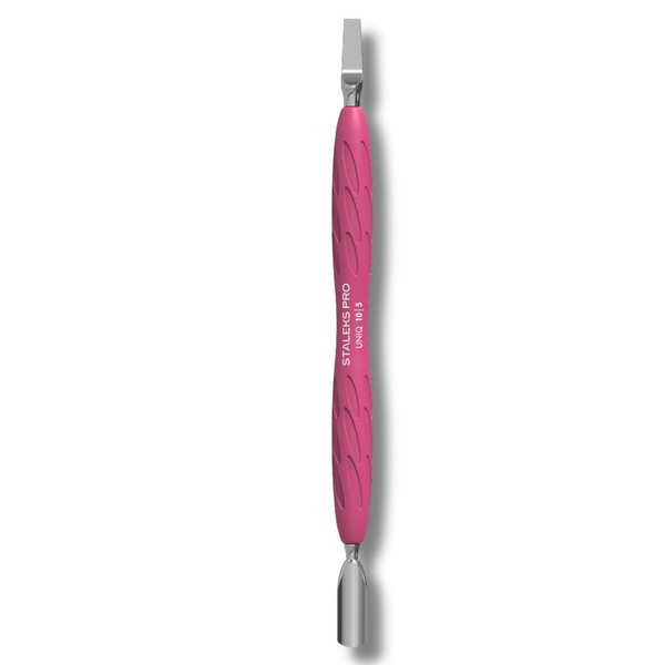 Staleks Pro UNIQ Kopytko do Manicure Gummy z Silikonową Rękojeścią UNIQ 10 TYPE 5 Popychacz Wąski Zaokrąglony i Ostrze Proste 1 Sztuka