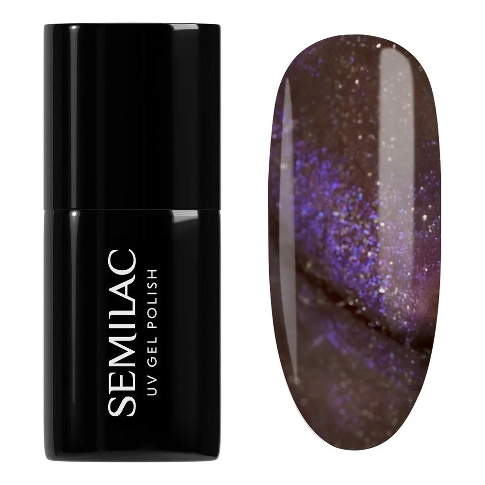 Semilac Galaxy Flash Lakier Hybrydowy Cat Eye Effect 827 AI Brown 7ml