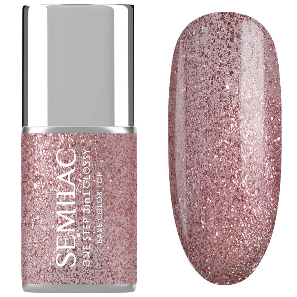 Semilac One Step 3in1 Lakier Hybrydowy S250 Glitter Pink 7ml